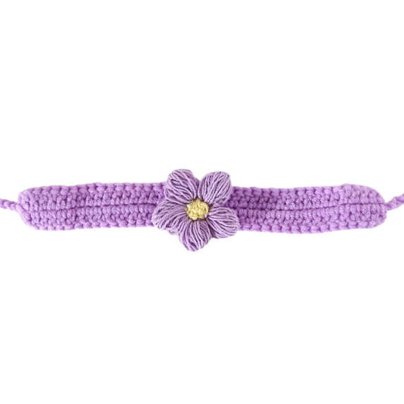 Pet Collar, Adjustable Handmade Knitting Cat Circle Collar Flowers Dog Bandana
