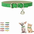thumbnail image 1 of Pet Collar Bells, Small Puppy Collar Girl Small Dog Collar Bell Faux Leather PU Adjustable for XXS Xs Small Dogs Cats Animal Kitten Litter Tiny Girls Boys Male Female, 1 of 5