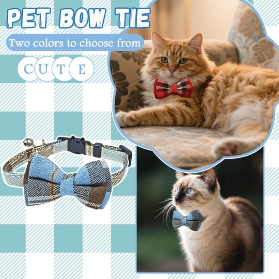 Pet Collar Bow English Collar Strap, Head Safety Socket Dog Collar With Bow And Bell For Dogs, Cats And Rabbits,Gifts for Pets and Pet Lovers(Blue,7.1-11In)