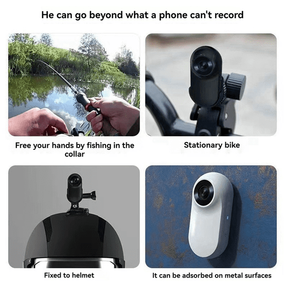 Pet Collar Camera for and Monitor with Wide Angle Lens, Mini Portable Stabilized Sports ywm58