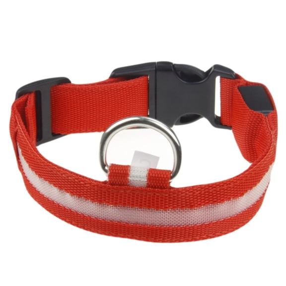 Pet Collar For Lighted Up Nylon Solid LED Dog Collar Glow Necklace Dogs Cats Collar For Pets Accessories M
