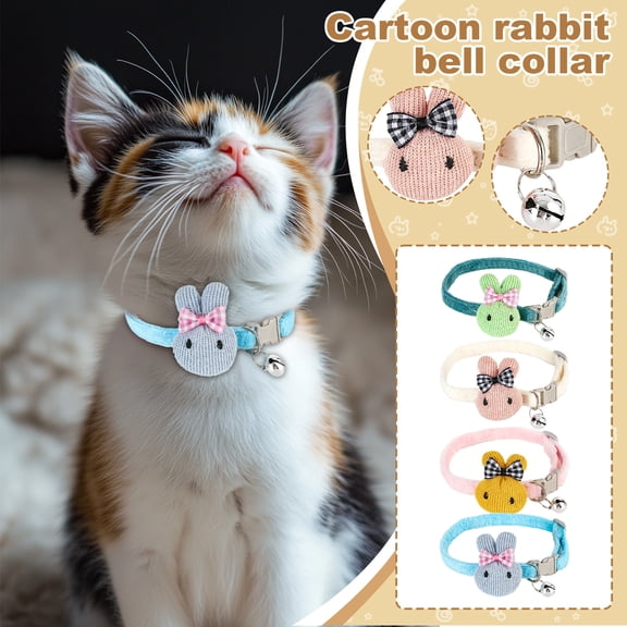 Pet Collar, Leash, Flower, Cartoon Bell Collar, Cats Necklace, Small Dog Collar Fancy Accessory for Birthday Pictures & Indoor Kitty Fashion One SizePink