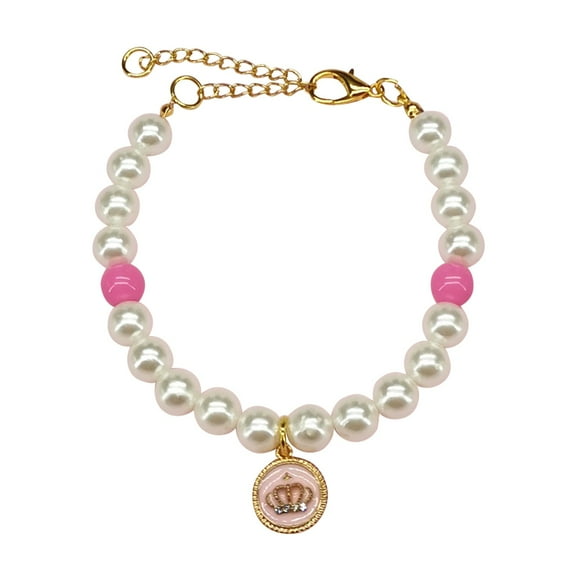 Pet Collar Pearl Necklace Elegant and Adjustable for Cats and Dogs