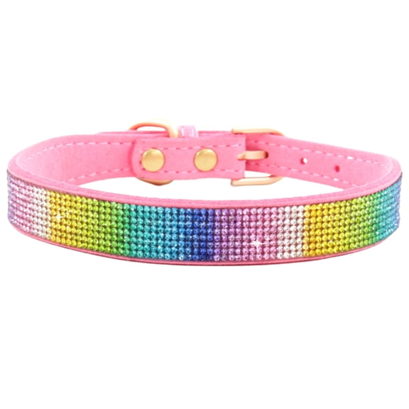 Pet Collar Rhinestone Wear-resistant Shiny Fashion Dog Necklace Loop for Small Medium Large Dogs
