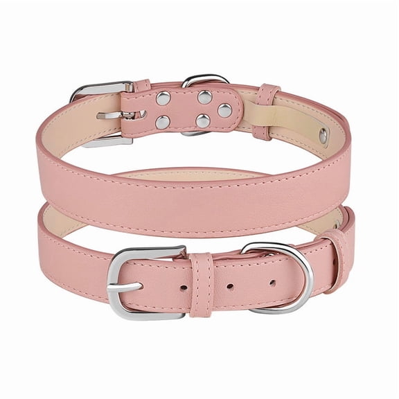 Pet Collar of Adjustable PU Leather, Classic Soft Pet Collar with Metal Buckle, Comfortable Durable Dog Neck Collar for Puppy Small Medium Large Dogs