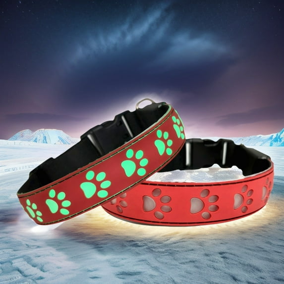 Pet Collars - 3D Dazzling USB Charging Night Glow Dog Necklace for Safe Evening Walks LED Light Up Accessory Fashionable Pet Collar for Nighttime Visibility