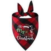 Pet Collars Christmas Dog Bandana Classic Triangle Print Holiday Accessories for Ideal for Small to Large Dogs and Cats