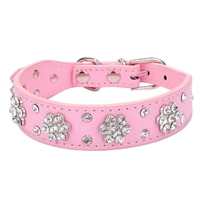 Pet Collars - Cute Flower Rhinestone Studded Dog Collar with Bling Bling Shine for Small and Medium Dogs