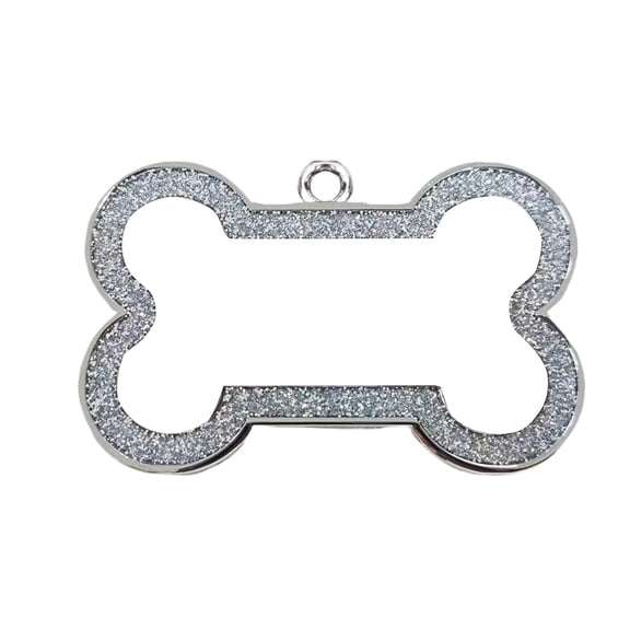 Pet Collars Dog Stainless Steel ID with Glittery Bone Design Customized Name Engraved for Dogs Puppies and Cats