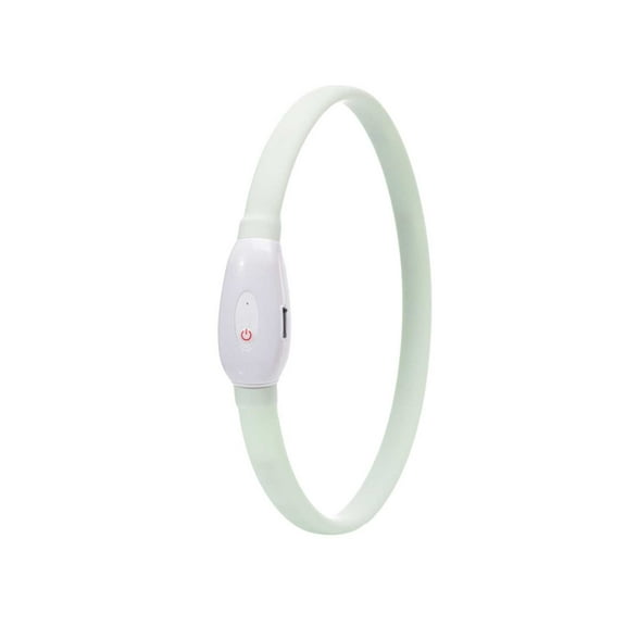 Pet Collars - LED Color Dog Collar with Rechargeable Battery 7 Color Changing Light Up Collar for Night Walks Visible Outdoor Pet Accessory, 60 cm, White