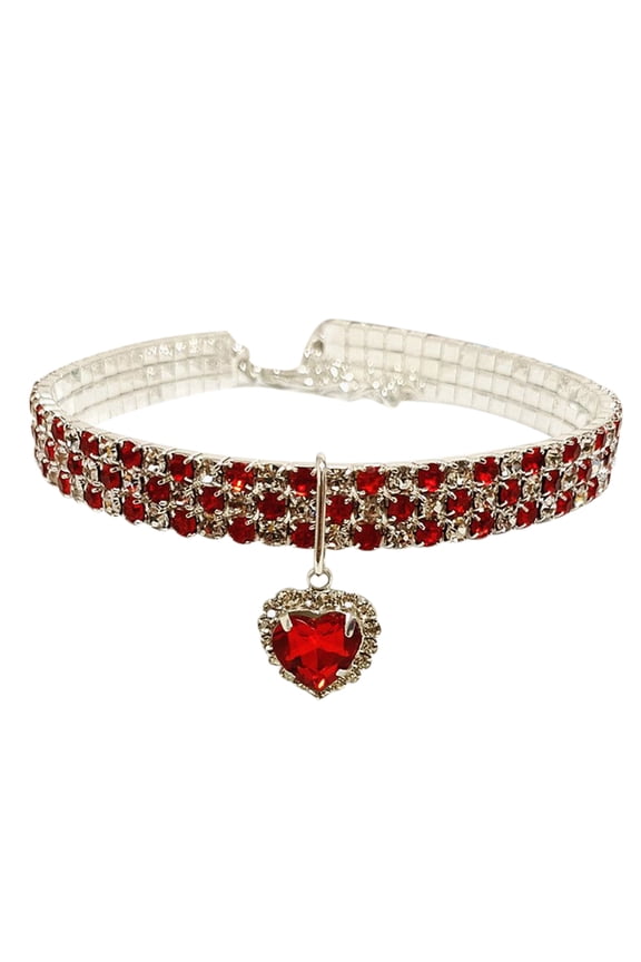 Pet Collars Product Title Rhinestone Stretch Pet Accessories Cat And Dog Necklace Three Of Pendants