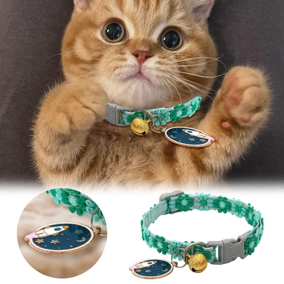 Pet Collars for Cats Breakaway Pendant Adjustable Neck Ring Safe Easy Fit Stylish for Small Cats Party Accessory