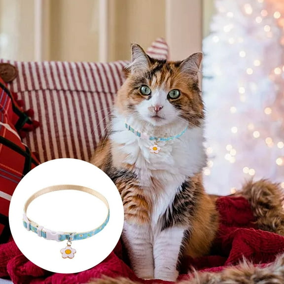 Pet Collars for Dogs and Cats - Polyester Design for Outdoor Adventures Stylish Accessory for Versatile and Safe, 17-28 cm, Blue
