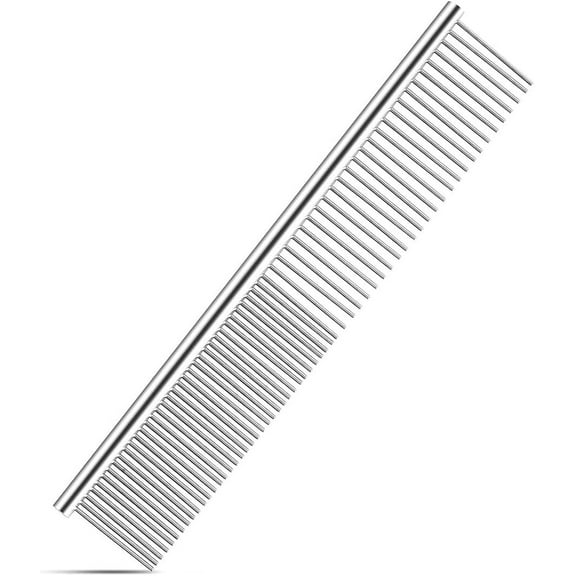 Pet Combs Metal Stainless Steel Pet Grooming Comb Rust Resistant Comb Row Teeth Pet Comb Dogs Cats Fur
