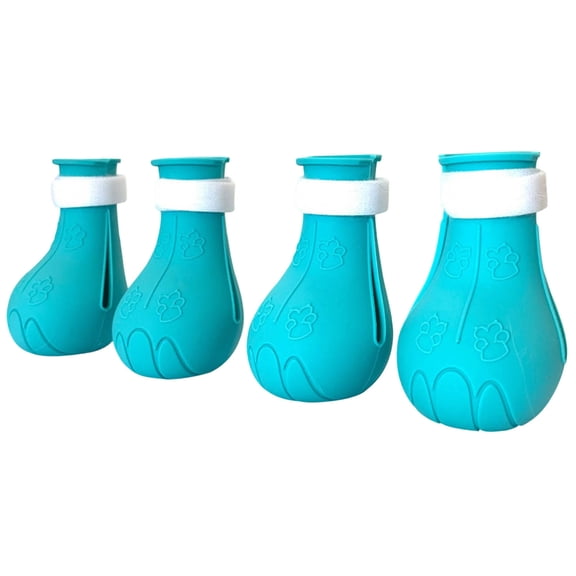 Pet Comfortable Cat Boots Set for Indoor Outdoor Cat Shoes Silicone 4 Pack Pet Accessories for Cats Cat Boots for,7.4 cmx4.5 cm,Blue