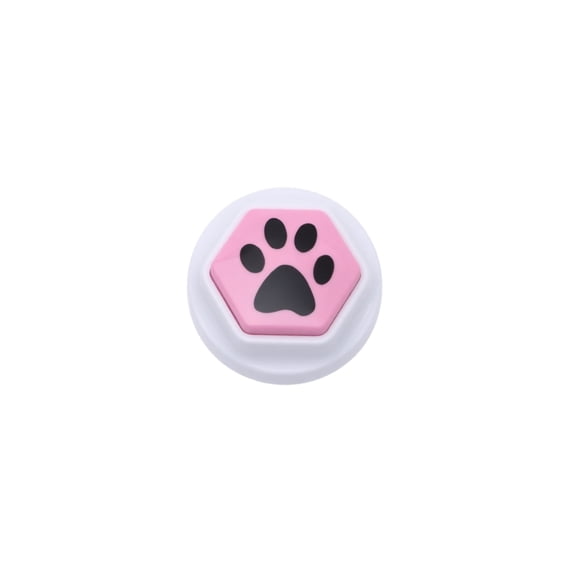 Pet Communication Button, Pink Recordable Paw Print Dog Talking Button, 1 Pack Interactive Durable Pet Training Sound Button for Dogs Cats to Improve Communication Play and Daily Training