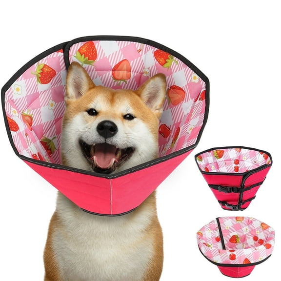 Pet Cone Collar forDog Cat, Soft Cone for Surgery Recovery, Anti-Licking, Foldable Adjustable Comfortable Dog Cone Collar, M