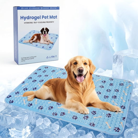 Pet Cooling Gel Pad with Advanced Technology, 20-Inch Self-Cooling Mat for Medium/Small Dogs, Non-Slip Waterproof Durable Mat for Indoor & Outdoor Use