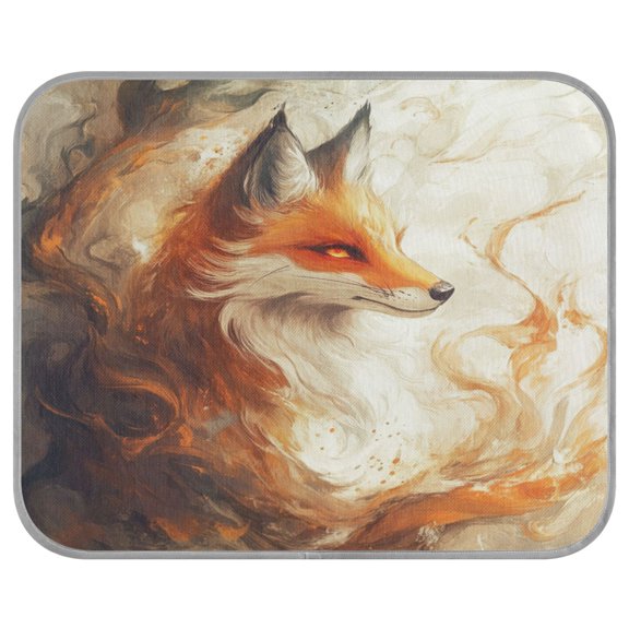 Pet Cooling Mat Breathable Ice Silk Dog Cooling Pad Foldable Summer Sleeping Mat Cool Orange Fox for Dogs & Cats,38.6×23.6in