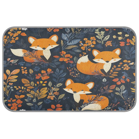 Pet Cooling Mat Breathable Ice Silk Dog Cooling Pad Foldable Summer Sleeping Mat Cute Fox Pattern for Dogs & Cats,27.6×22in