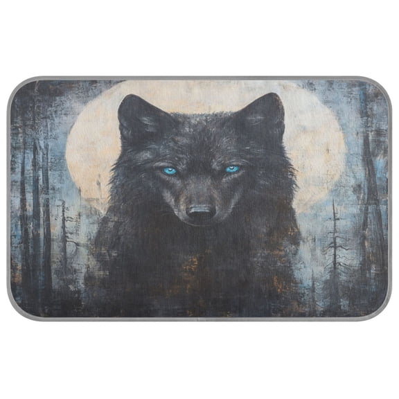 Pet Cooling Mat Breathable Ice Silk Dog Cooling Pad Foldable Summer Sleeping Mat Dark Forest Wolf King for Dogs & Cats,27.6×22in