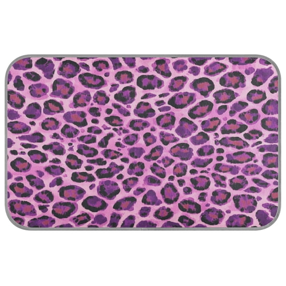 Pet Cooling Mat Breathable Ice Silk Dog Cooling Pad Foldable Summer Sleeping Mat Purple Leopard Print for Dogs & Cats,27.6×22in