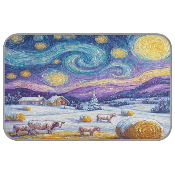 Pet Cooling Mat Breathable Ice Silk Dog Cooling Pad Foldable Summer Sleeping Mat Starry Sky Ranch for Dogs & Cats,27.6×22in