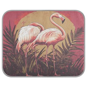 Pet Cooling Mat Breathable Ice Silk Dog Cooling Pad Foldable Summer Sleeping Mat Sunset Flamingo Pattern for Dogs & Cats,38.6×23.6in