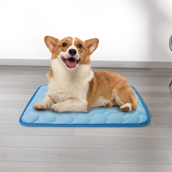 Pet Cooling Mat, Dog Ice Silk Mat Summer Pet Mat Sleeping Mat Cooller Lce Mat, Cooling Mat for Dogs Large(XS,Blue, 12x9in)
