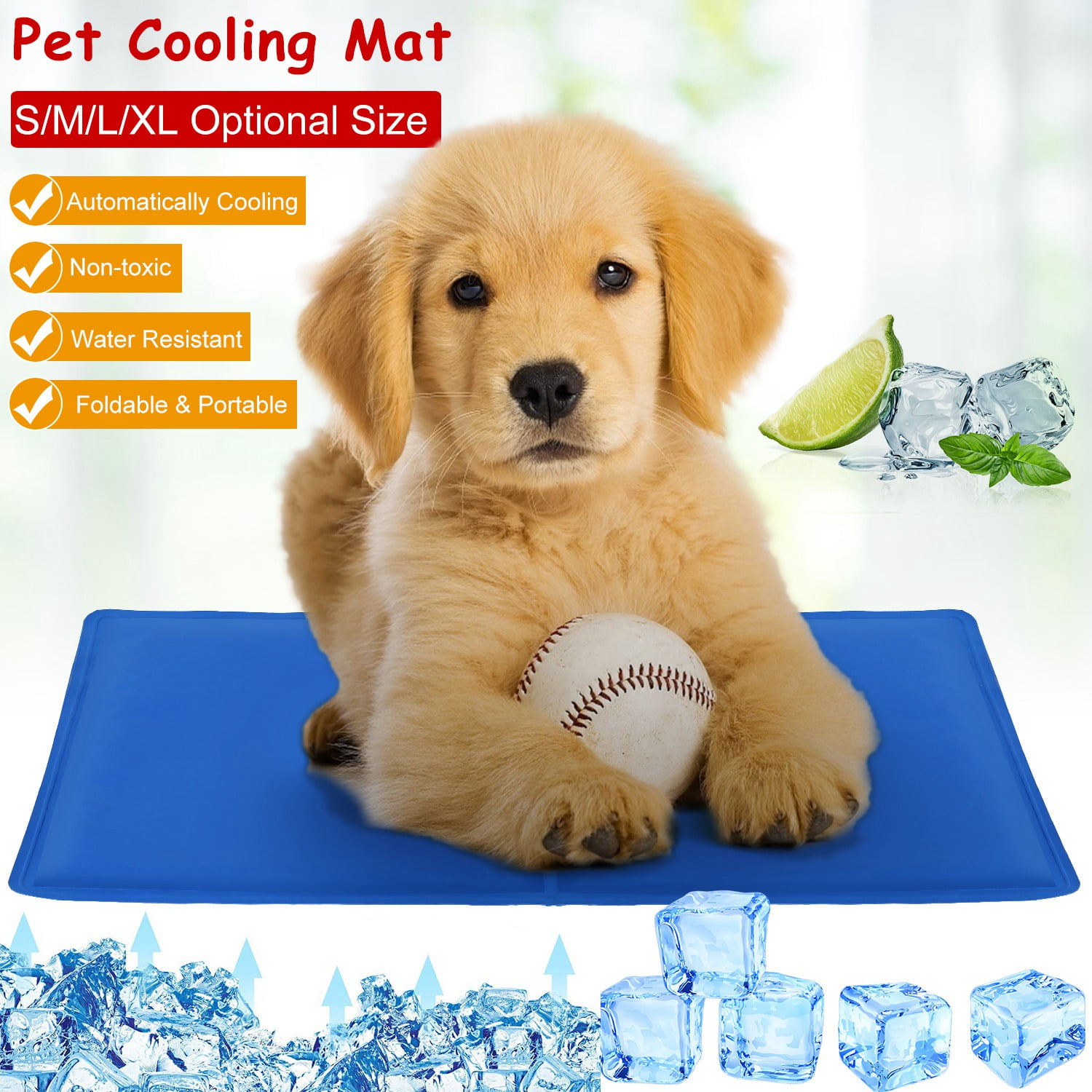 iMounTEK Dog Cooling Mat, 15.75x19.69in Pet Cooling Mat Pressure