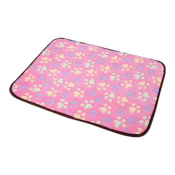 Pet Cooling Mat - Double-Sided Rattan Mat with Pink Paw Print Design, XL Size - for Dogs Cats, Summer Bed, Crate, Sofa, Floor Use