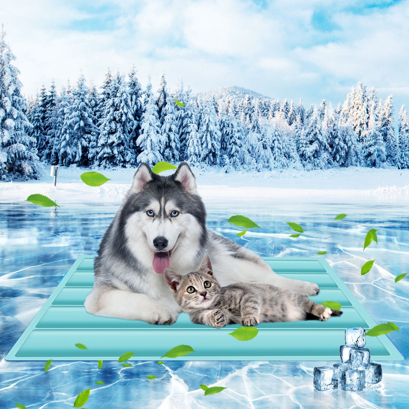 Pet Cooling Mat, Ice Gel Cushion for Dogs & Cats, Summer Cool Pad with Thickened Pressure Material, Waterproof Pet Bed, Portable Foldable Dog Cat Cooling Mat