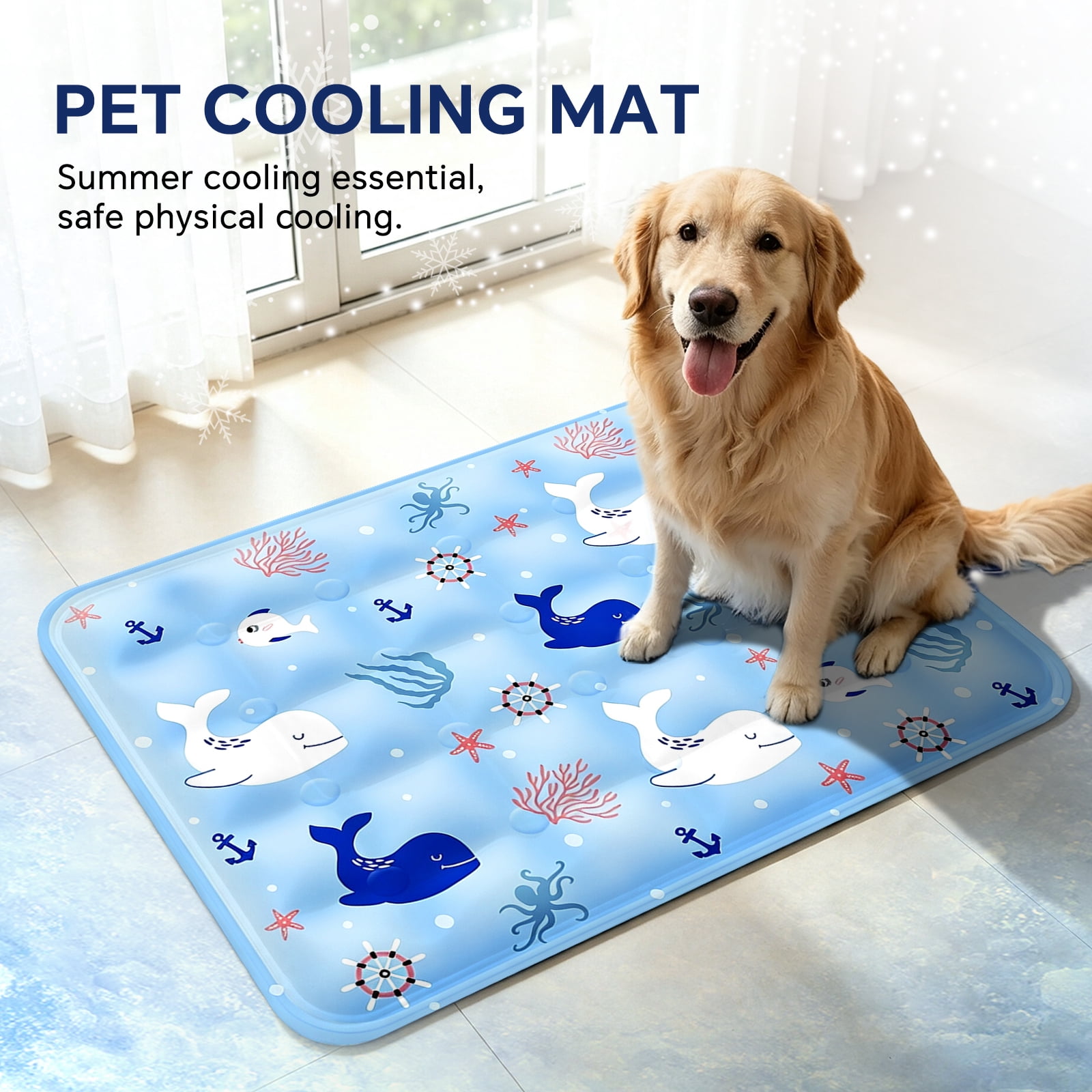 Pet Cooling Mat, Instant Cool Gel Pad for Dogs & Cats, Summer Instant Chill No Refrigeration, Portable Reusable Sleeping Bed (70*120cm/27.56*47.24in)