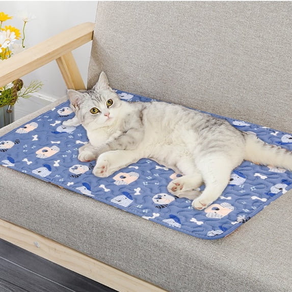 Pet Cooling Mat, Reusable Water Absorbent Washable Dog Cat Pee Pad, Non-Slip Quilted Sleeping Cushion for Small Medium Dogs Cats Kittens Puppies, Indoor Crate Sofa Floor Training Pet Blanket