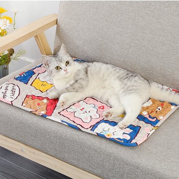 Pet Cooling Mat, Reusable Water Absorbent Washable Dog Cat Pee Pad, Non-Slip Quilted Sleeping Cushion for Small Medium Dogs Cats Kittens Puppies, Indoor Crate Sofa Floor Training Pet Blanket