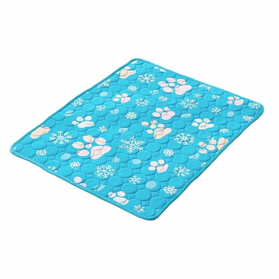 Pet Cooling Mat Reversible Self‑Cooling Gel Ice Pad Anti‑Slip Indoor Outdoor Summer Bed Easy‑Clean Durable Comfort Cushion for Medium Dogs Cats Puppies 27.6 x 21.7 in Sky Blue