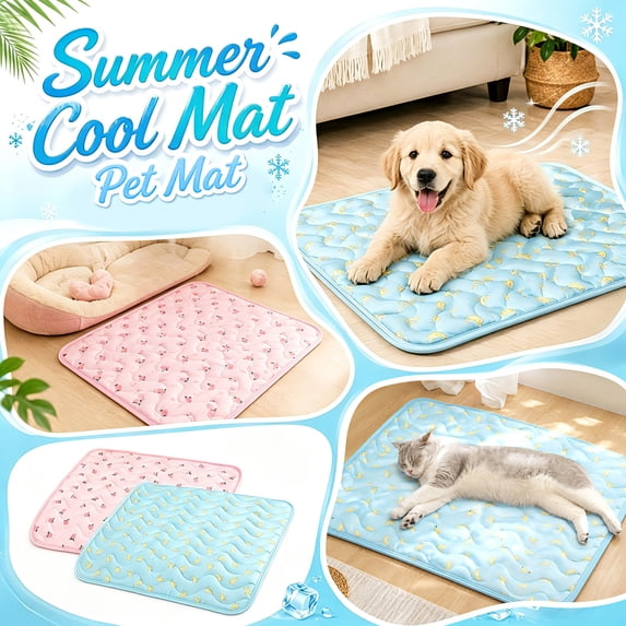 Pet Cooling Mat Summer Ice Silk Pad for Medium Small Dogs Cats,Reversible Self-Cooling Blanket,Breathable Washable Pet Bed Cushion
