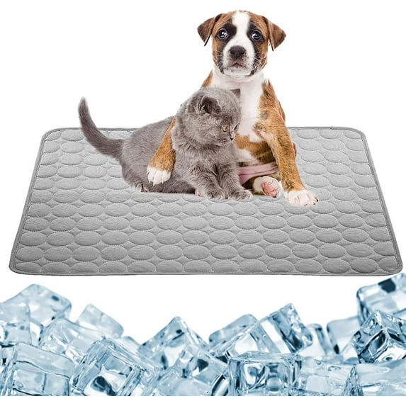 Pet Cooling Mat for Dogs Cats Non Toxic Breathable Ice Silk Cooling Pad Blanket Cushion Cat Kitten Sleeping Mat Keep Cool Bed