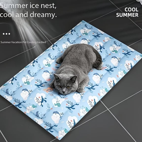 Pet Cooling Mat for Dogs and Cats - Summer Sleeping Pad, Ice Bed Mat for Pets, Cooling Floor Mat for Hot Weather