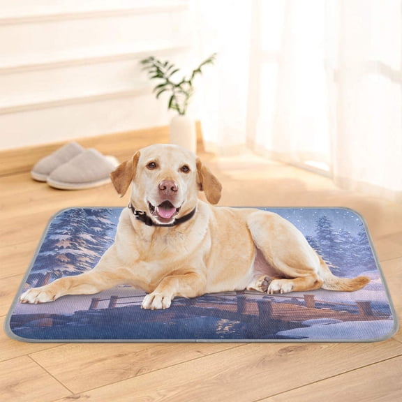 Pet Cooling Pad Foldable Self Cooling Mat Breathable Pet Cushion Sleep Pad for Dogs and Cats A Cozy Log Cabin Nestled M