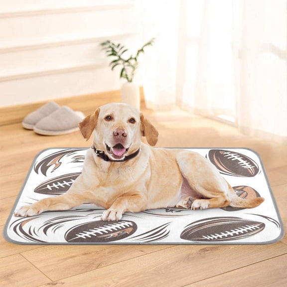 Pet Cooling Pad Foldable Self Cooling Mat Breathable Pet Cushion Sleep Pad for Dogs and Cats American Football Elements S