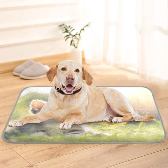 Pet Cooling Pad Foldable Self Cooling Mat Breathable Pet Cushion Sleep Pad for Dogs and Cats Cat in The Grass S