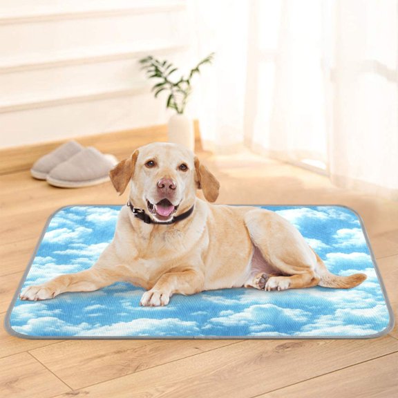 Pet Cooling Pad Foldable Self Cooling Mat Breathable Pet Cushion Sleep Pad for Dogs and Cats Clouds S