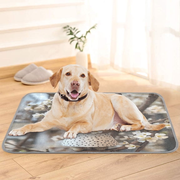 Pet Cooling Pad Foldable Self Cooling Mat Breathable Pet Cushion Sleep Pad for Dogs and Cats Easter Bunny Wooden Figurine M