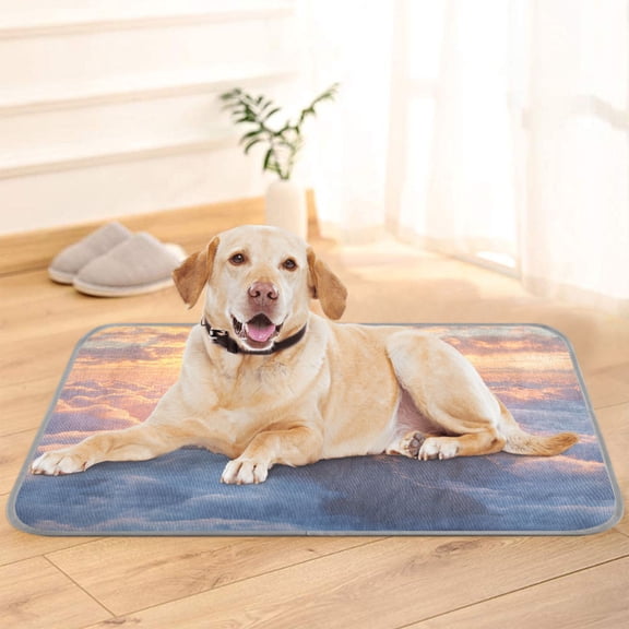 Pet Cooling Pad Foldable Self Cooling Mat Breathable Pet Cushion Sleep Pad for Dogs and Cats Fantasy Castle Atop A Mountain M