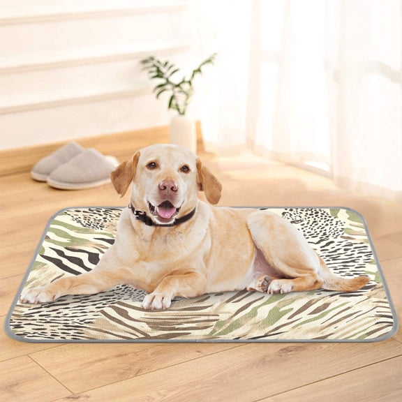 Pet Cooling Pad Foldable Self Cooling Mat Breathable Pet Cushion Sleep Pad for Dogs and Cats Leopard Print Pattern M