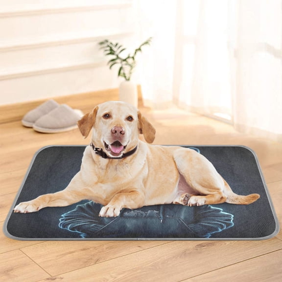 Pet Cooling Pad Foldable Self Cooling Mat Breathable Pet Cushion Sleep Pad for Dogs and Cats Rabbit in A Black Hoodie M