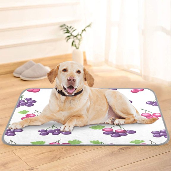 Pet Cooling Pad Foldable Self Cooling Mat Breathable Pet Cushion Sleep Pad for Dogs and Cats Red and Purple Grapes M