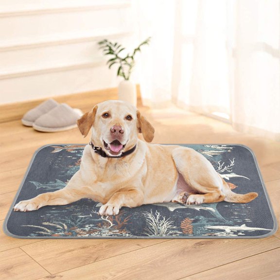 Pet Cooling Pad Foldable Self Cooling Mat Breathable Pet Cushion Sleep Pad for Dogs and Cats Sharks and Sea Creatures S