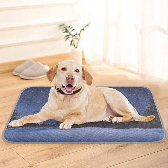 Pet Cooling Pad Foldable Self Cooling Mat Breathable Pet Cushion Sleep Pad for Dogs and Cats Starry Sky Snow Night Scene M